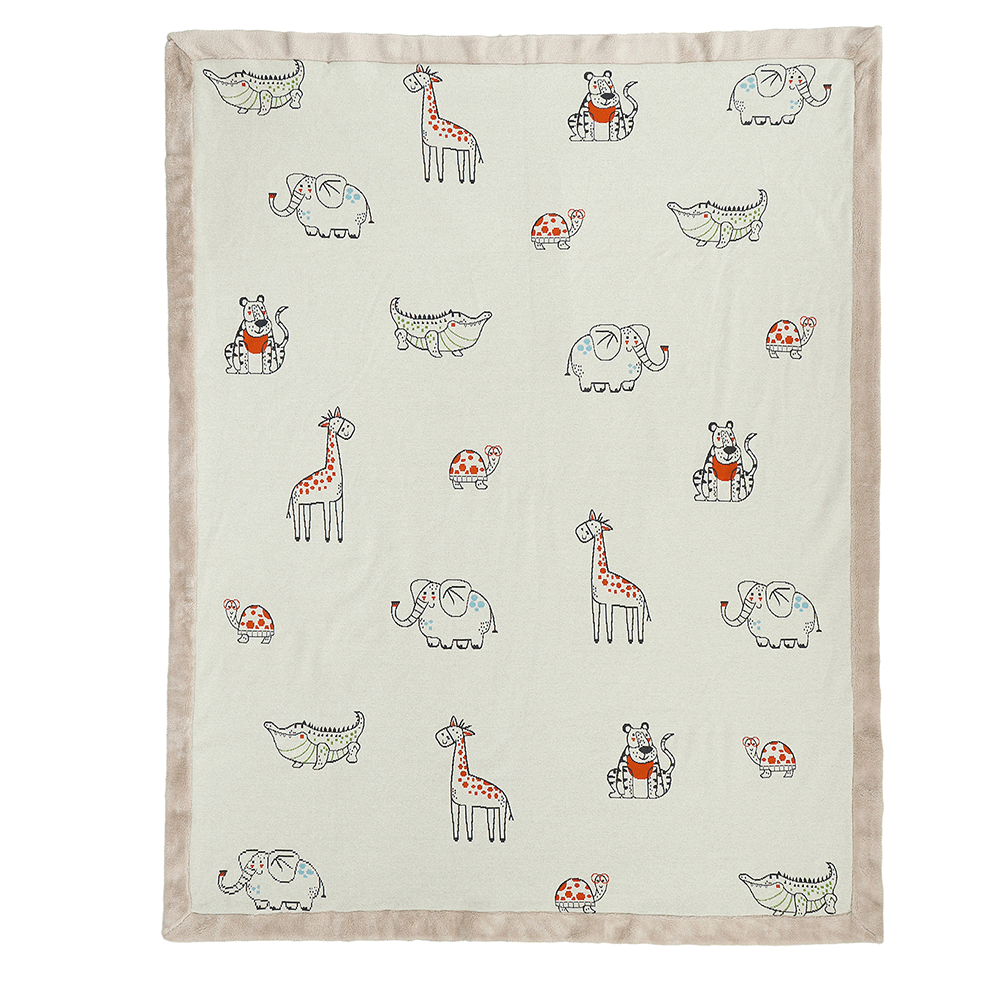 Pluchi Cotton Knitted Blanket With Faux Fur Back For Kids