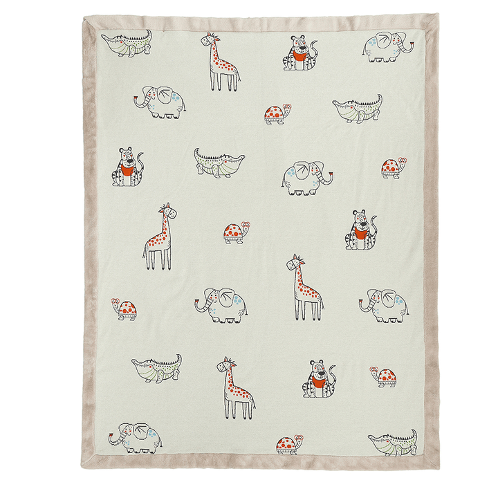 Pluchi Cotton Knitted Blanket With Faux Fur Back For Kids