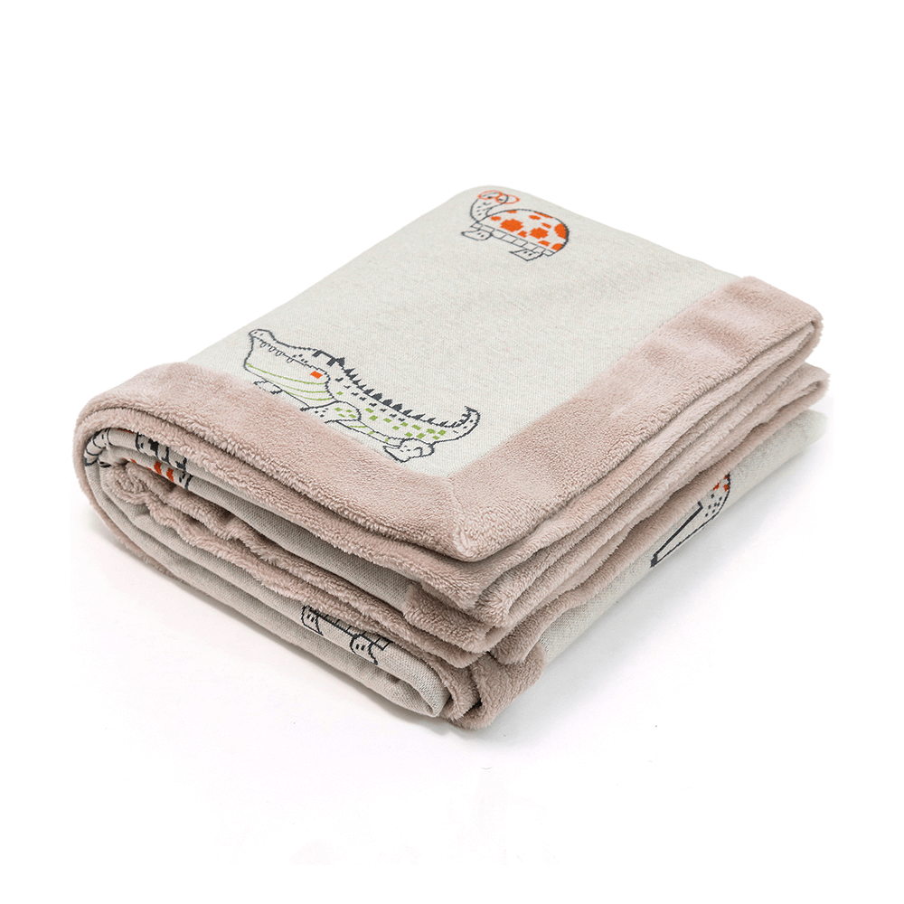 Pluchi Cotton Knitted Blanket With Faux Fur Back For Kids