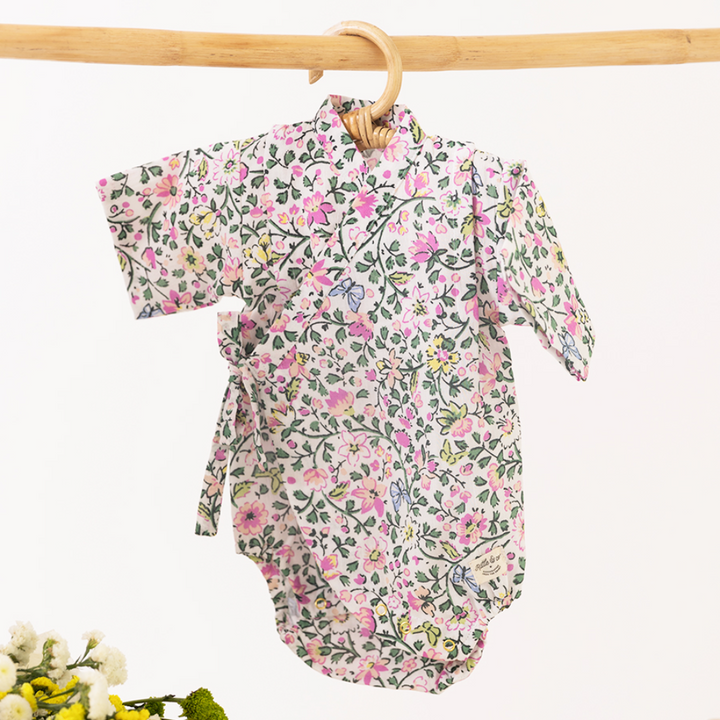 Rattle &amp; Co. Smiling Ear To Ear Kimono Onesie