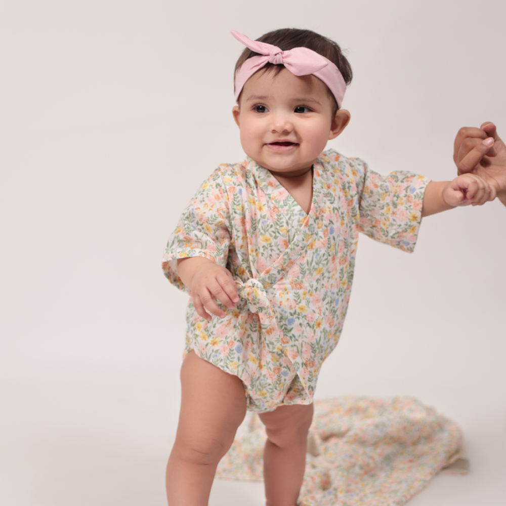 Rattle &amp; Co. My Sweet Pea Kimono Onesie