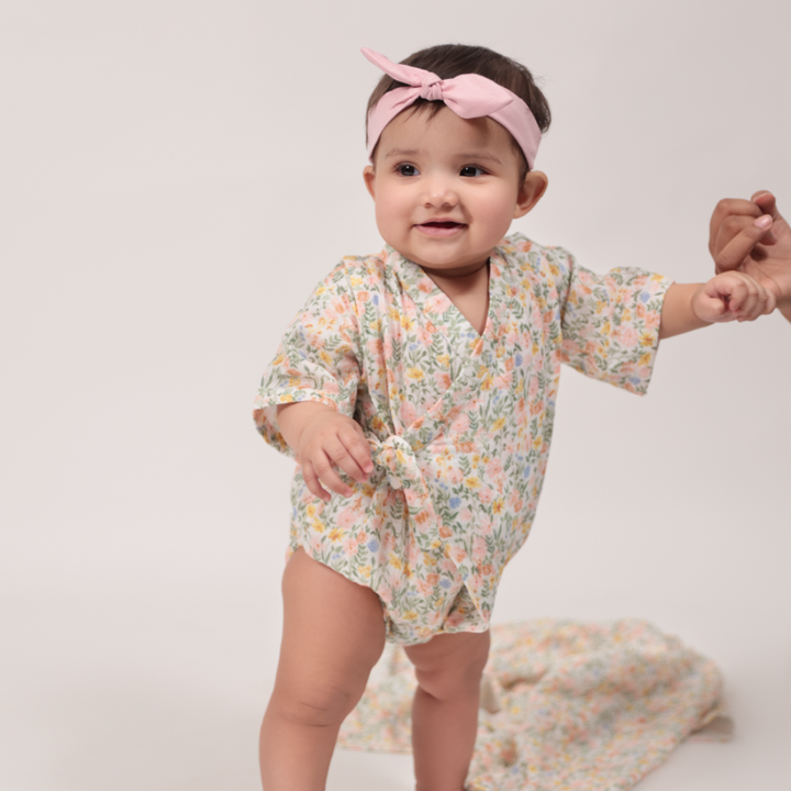 Rattle &amp; Co. My Sweet Pea Kimono Onesie