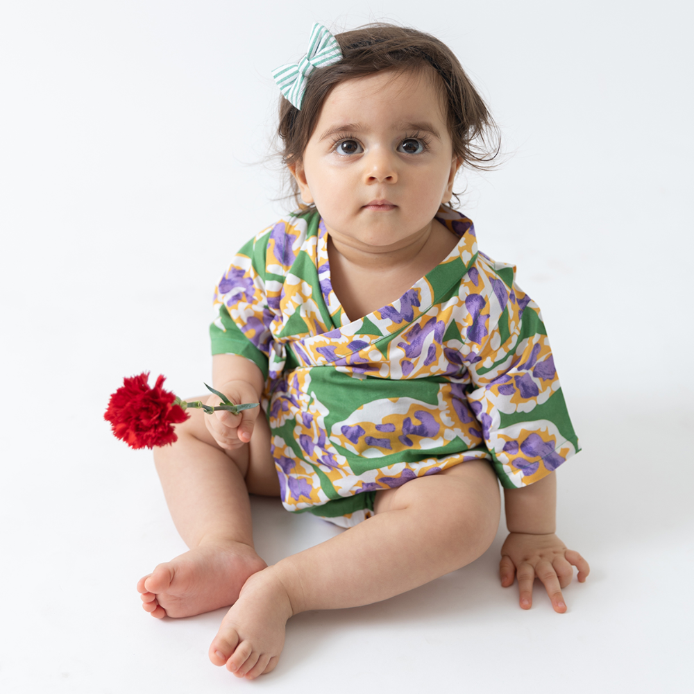Rattle &amp; Co. Island Hoppers Kimono Onesie