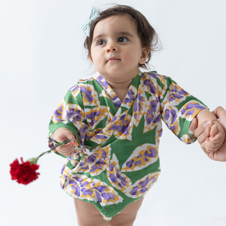 Rattle &amp; Co. Island Hoppers Kimono Onesie
