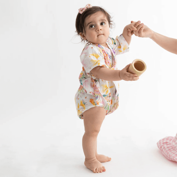 Rattle &amp; Co. Sunshine Explorer Kimono Onesie