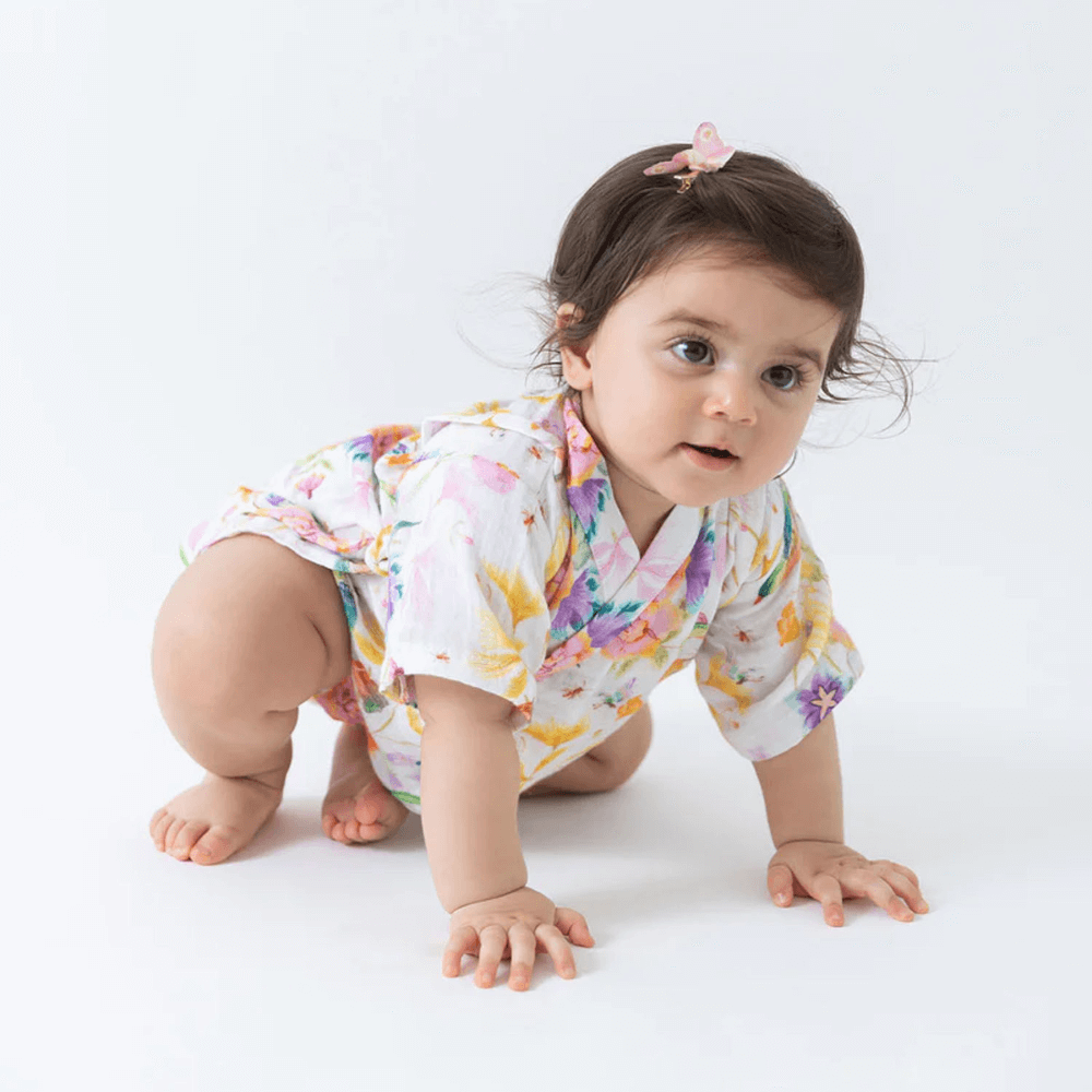 Rattle &amp; Co. Sunshine Explorer Kimono Onesie