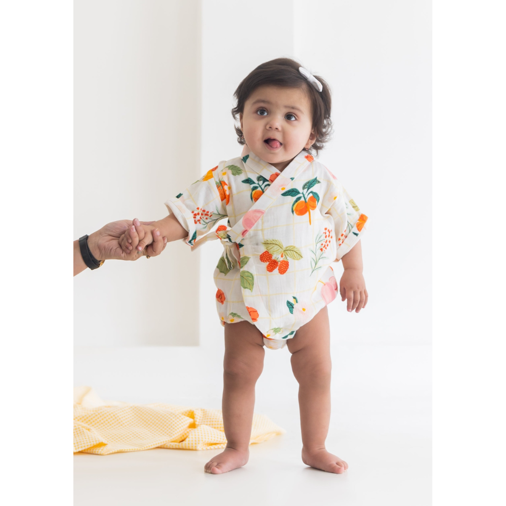 Rattle & Co. Picnic Pals Kimono Onesie