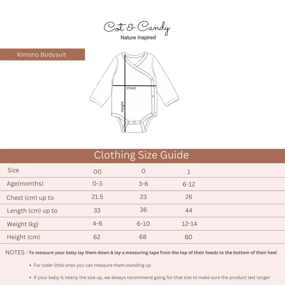 Cot &amp; Candy Organic Kimono Bodysuit - Sail Away Print