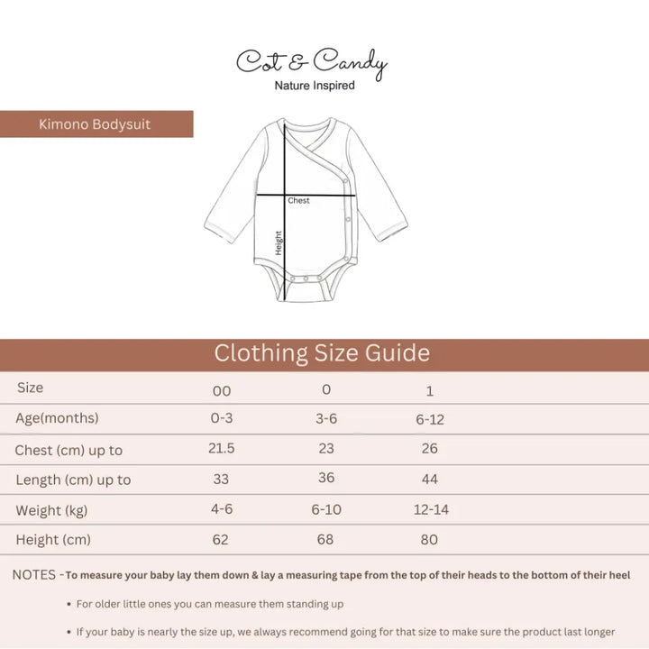 Cot &amp; Candy Organic Kimono Bodysuit - Sail Away Print
