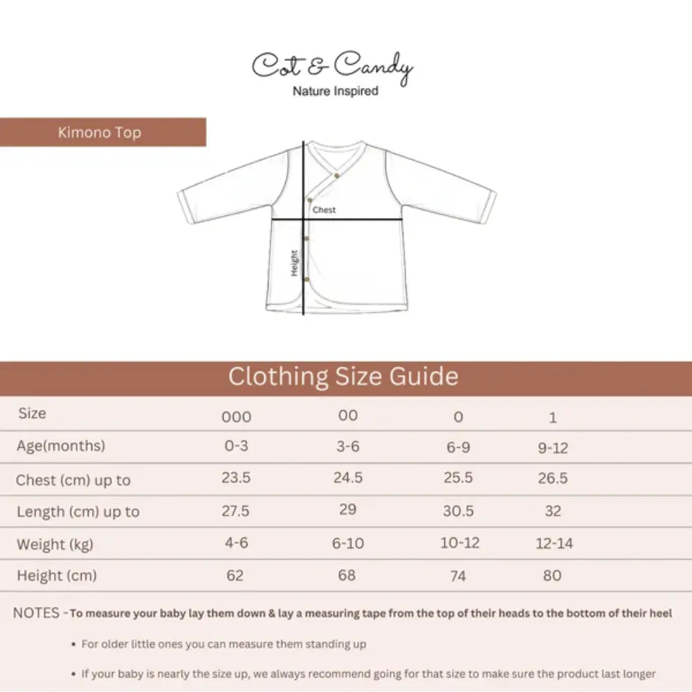 Cot &amp; Candy Baby Organic Kimono Top With Footed Pant - Balloon Pop
