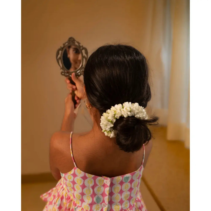 Love The World Today Leela Flared Top For Girls With Pink Floral Cowl Dhoti Pants Co-Ord Set