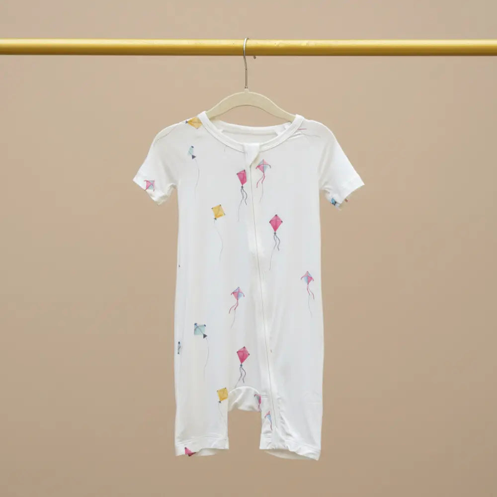 Bubz Bamboo Baby Romper - Soft Breathable Two-Way Zip - Kites