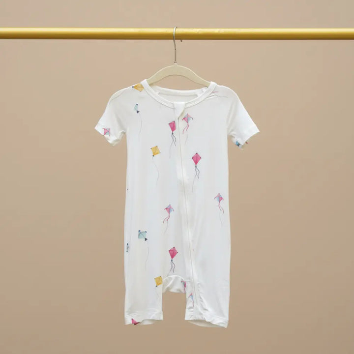 Bubz Bamboo Baby Romper - Soft Breathable Two-Way Zip - Kites