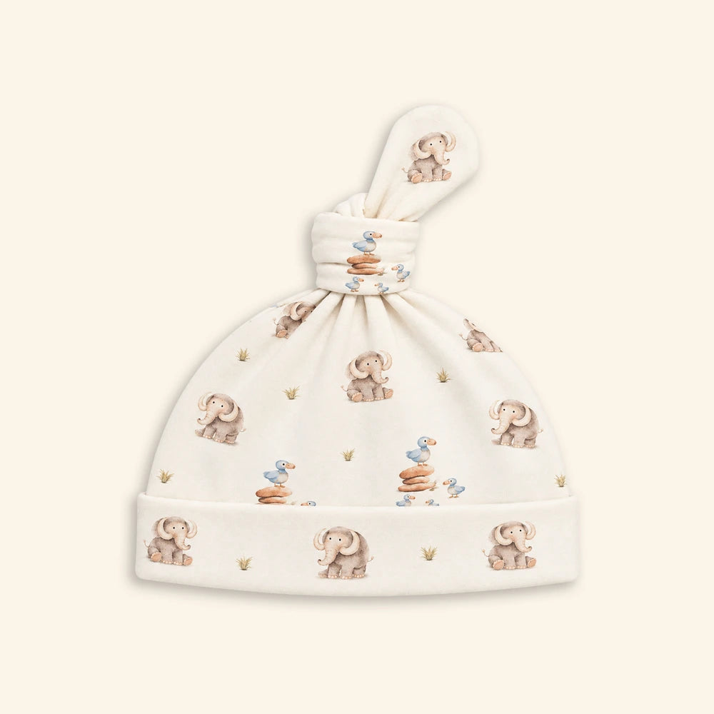 Tiny Twig Wonders Knotted Beanie - Off White