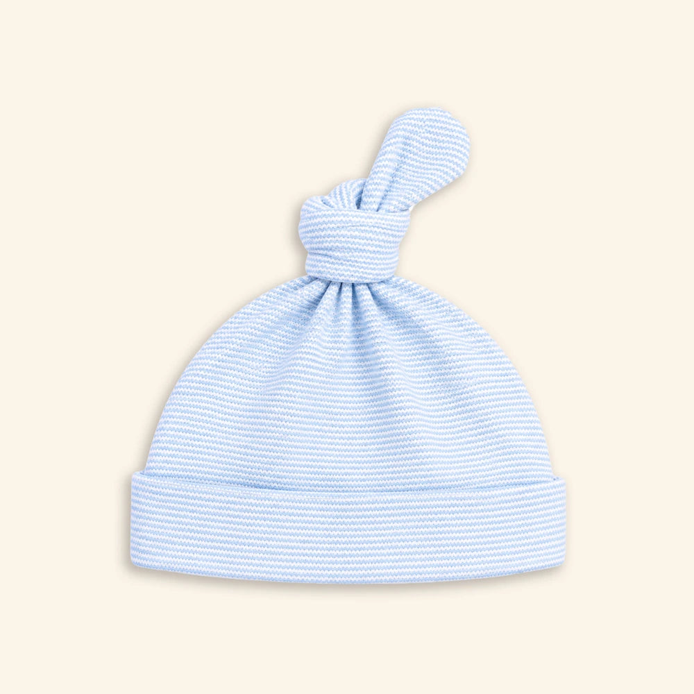 Tiny Twig Sky Stripes Knotted Beanie - Blue