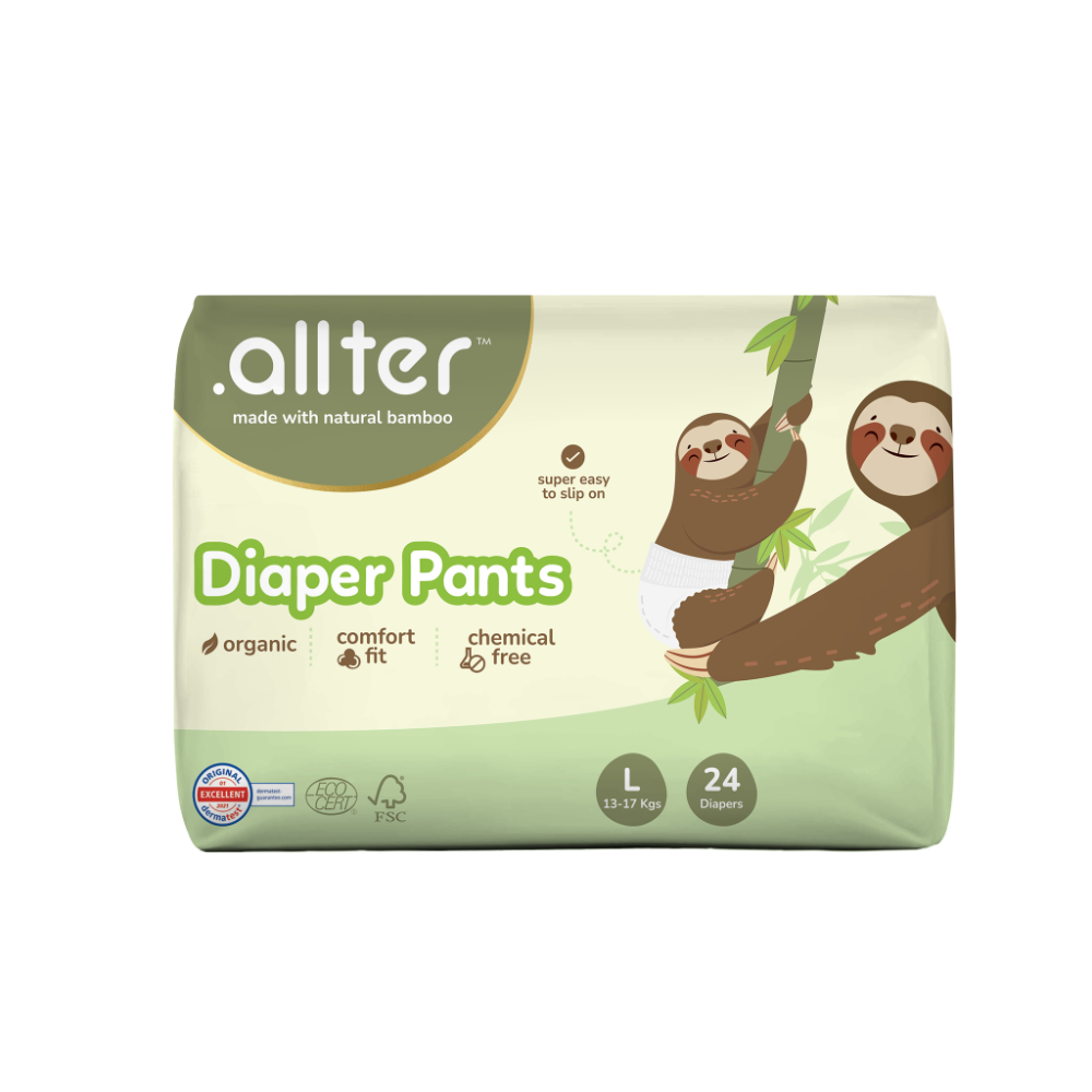 Allter Organic Bamboo Pant Style Diapers - L (24 pieces)