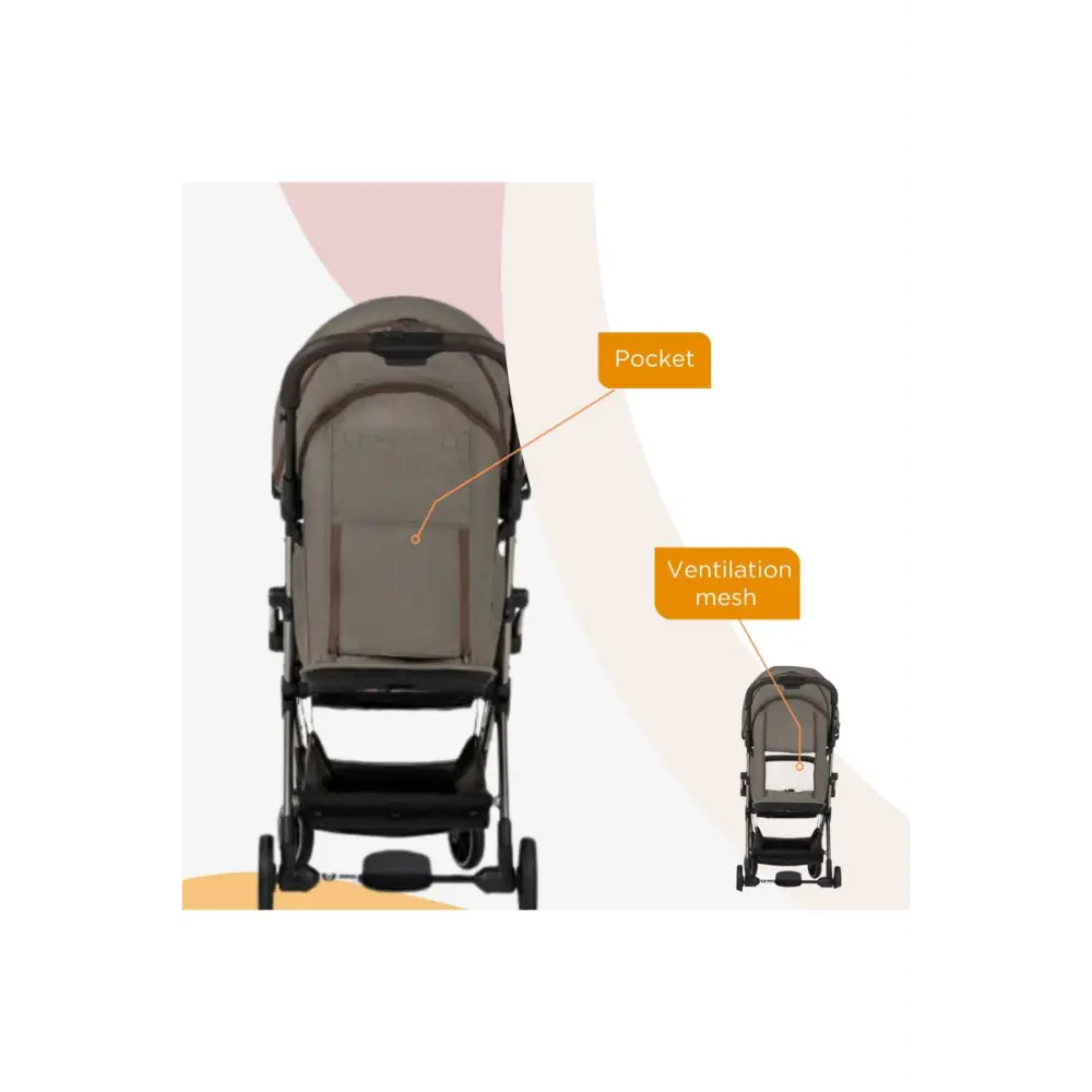 Leclerc Baby Influencer Air- Cabin Friendly Stroller- Flat Reclining Seat- One Touch Fold- (Upto 22Kg) - Green