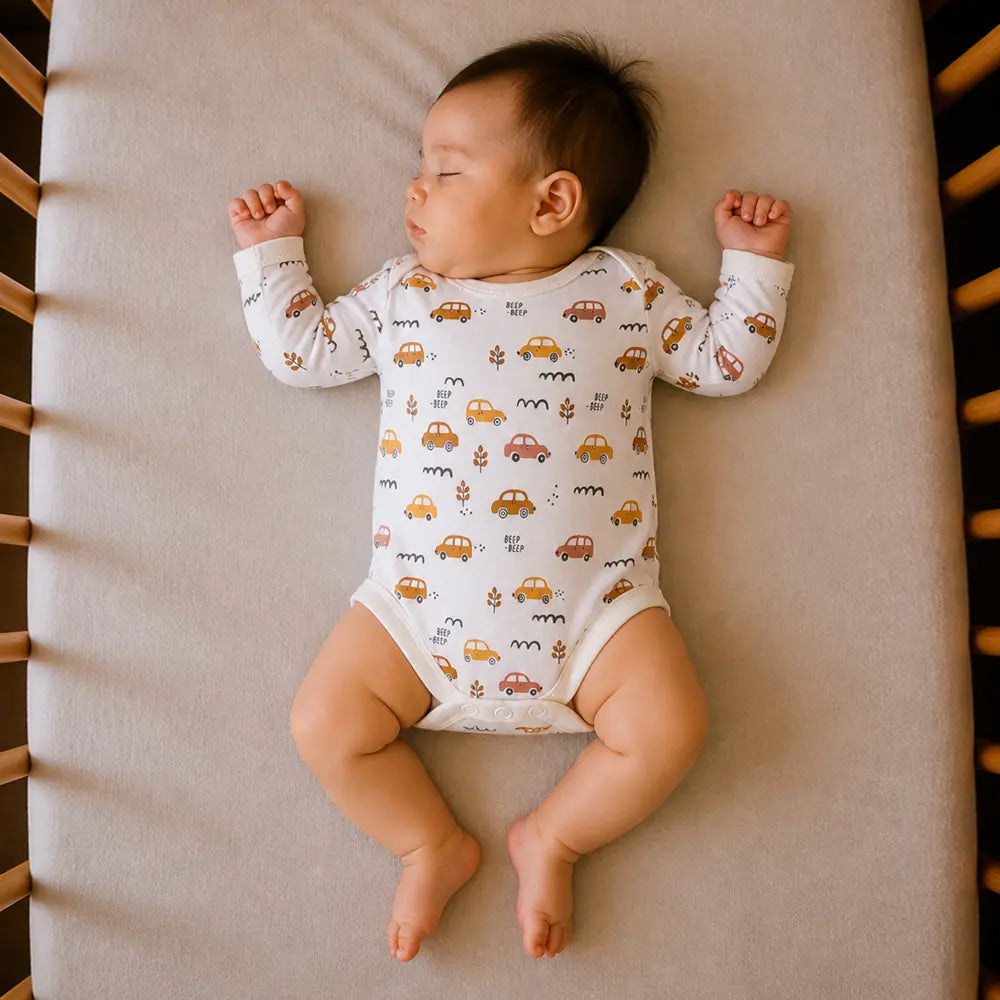 Prekies Cotton Onesies Car Print - Multi (Set of 3)