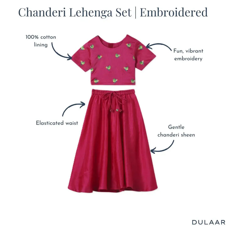 Dulaar Chanderi Lehenga Set - Tota Udd