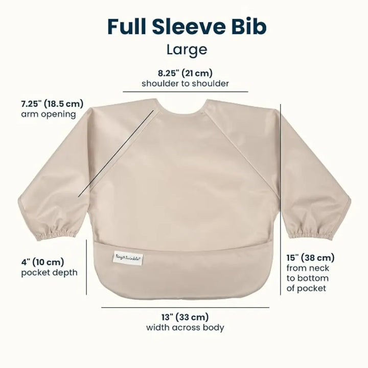 Tiny Twinkle Mess-Proof Full Sleeve Bib Pack of 2 - Sand &amp; Cinnamon - Large (2-4 Years)