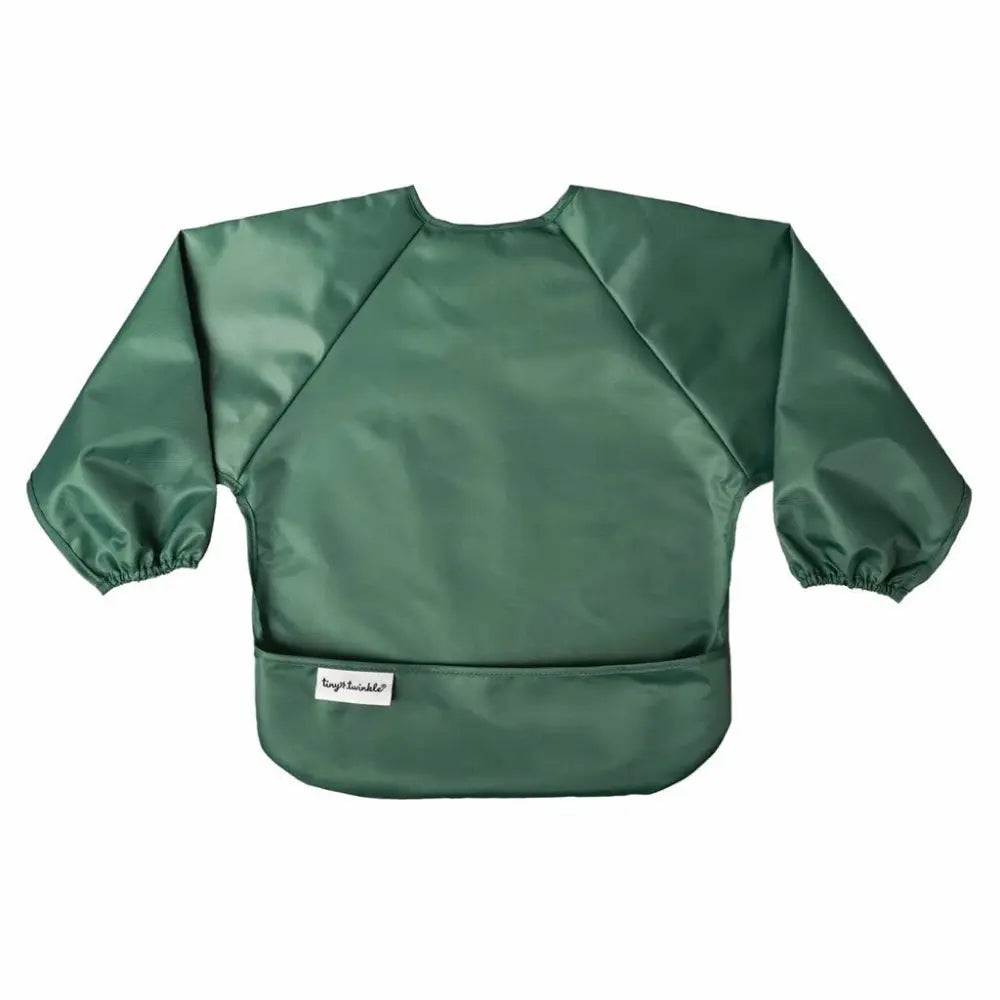 Tiny Twinkle Mess-Proof Full Sleeve Bib Pack of 2 - Slate &amp; Olive - Small (6-24 Months)