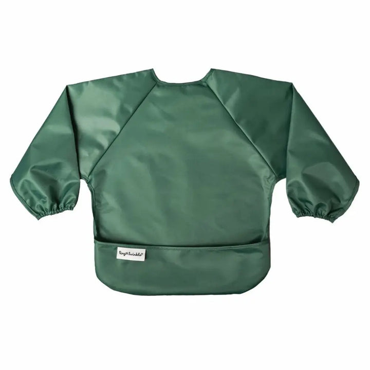Tiny Twinkle Mess-Proof Full Sleeve Bib Pack of 2 - Slate &amp; Olive - Small (6-24 Months)