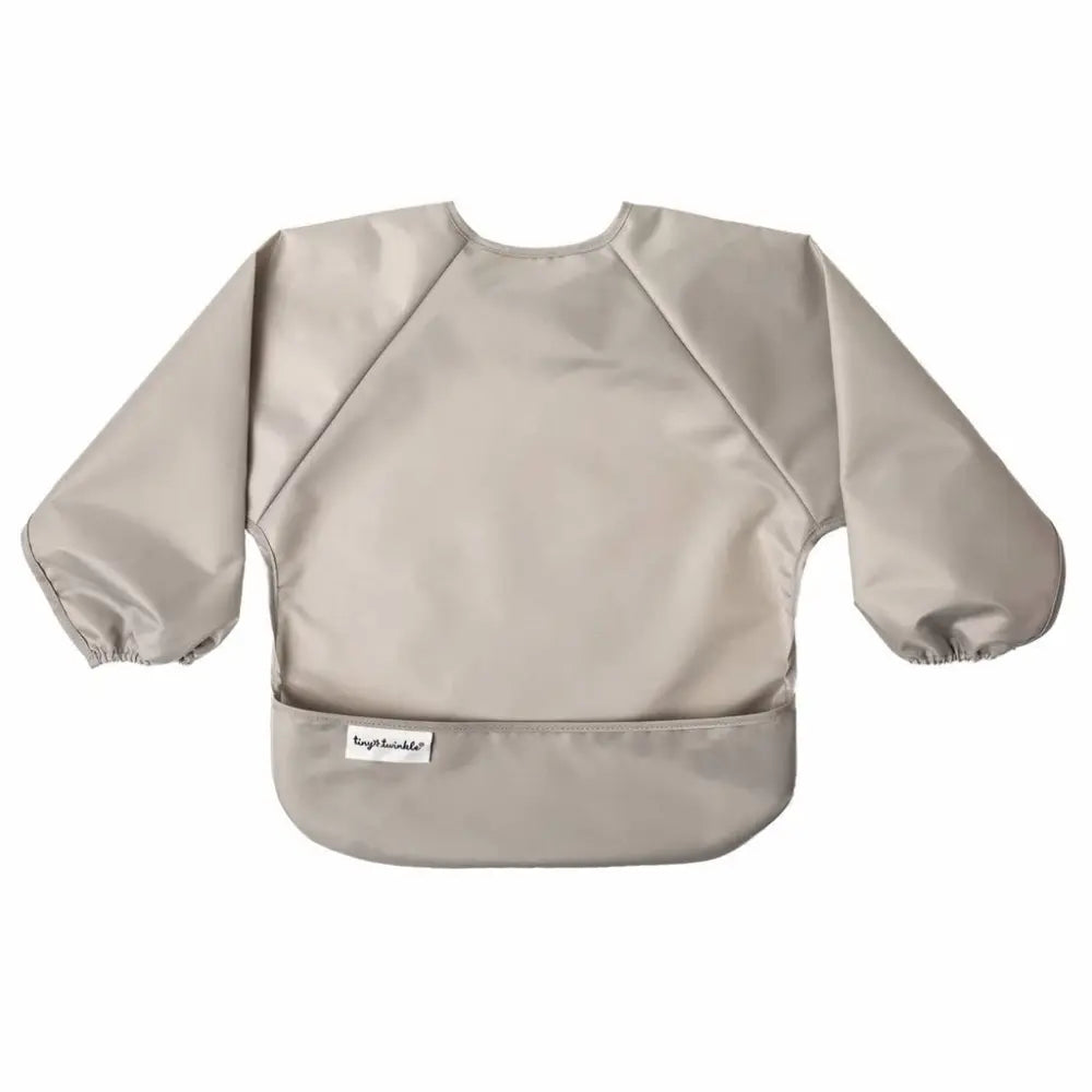 Tiny Twinkle Mess-Proof Full Sleeve Bib Pack of 2 - Blue &amp; Grey - Small (6-24 Months)