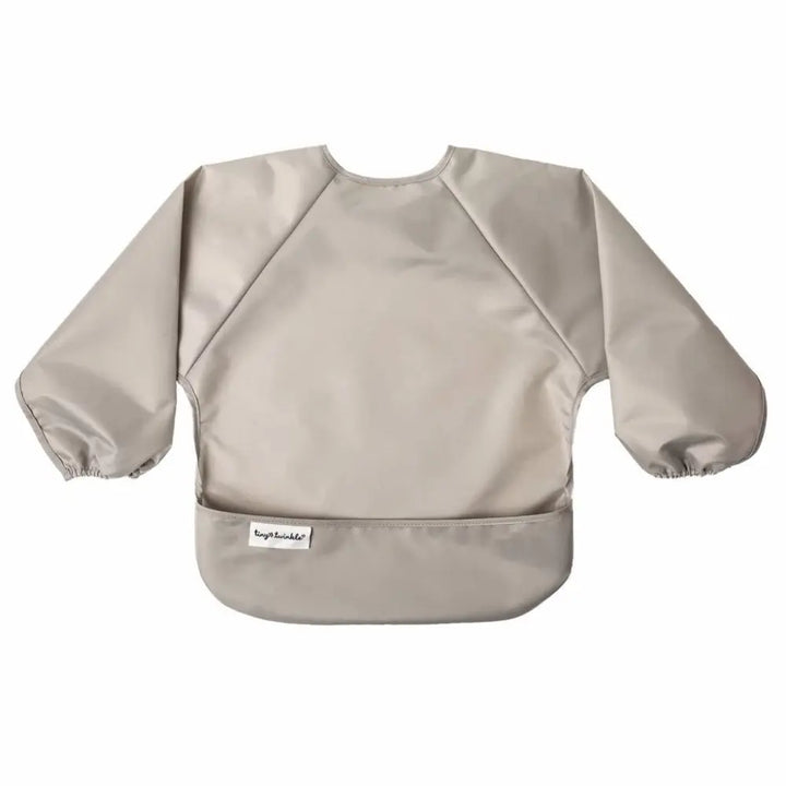 Tiny Twinkle Mess-Proof Full Sleeve Bib Pack of 2 - Blue &amp; Grey - Small (6-24 Months)