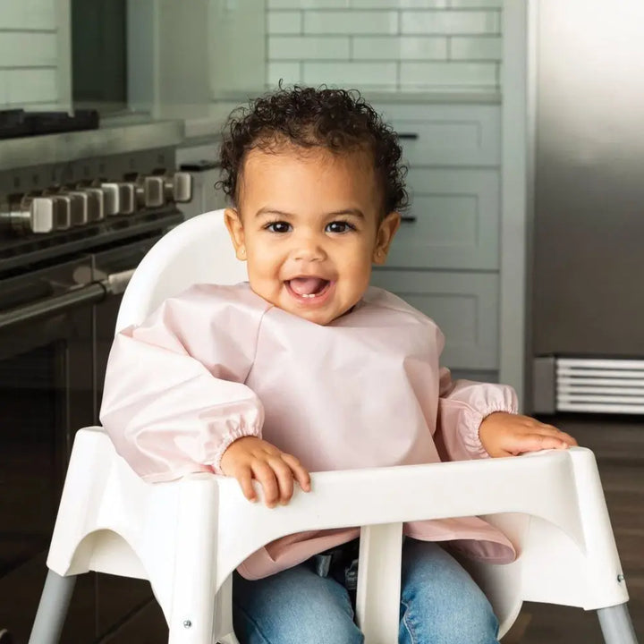 Tiny Twinkle Mess-Proof Full Sleeve Bib Pack of 2 - Rose &amp; Burgundy - Small (6-24 Months)