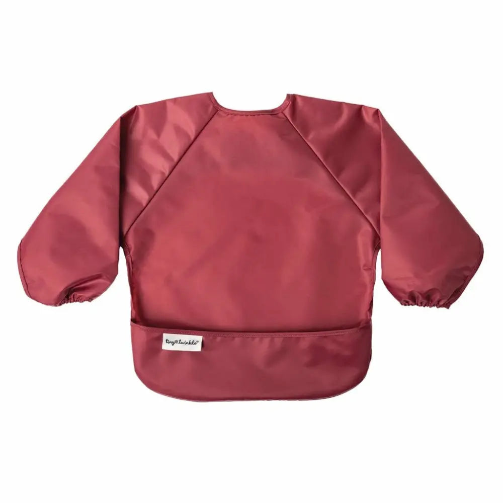 Tiny Twinkle Mess-Proof Full Sleeve Bib Pack of 2 - Rose &amp; Burgundy - Small (6-24 Months)