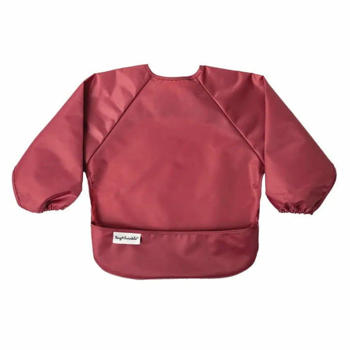 Tiny Twinkle Mess-Proof Full Sleeve Bib Pack of 2 - Rose &amp; Burgundy - Small (6-24 Months)