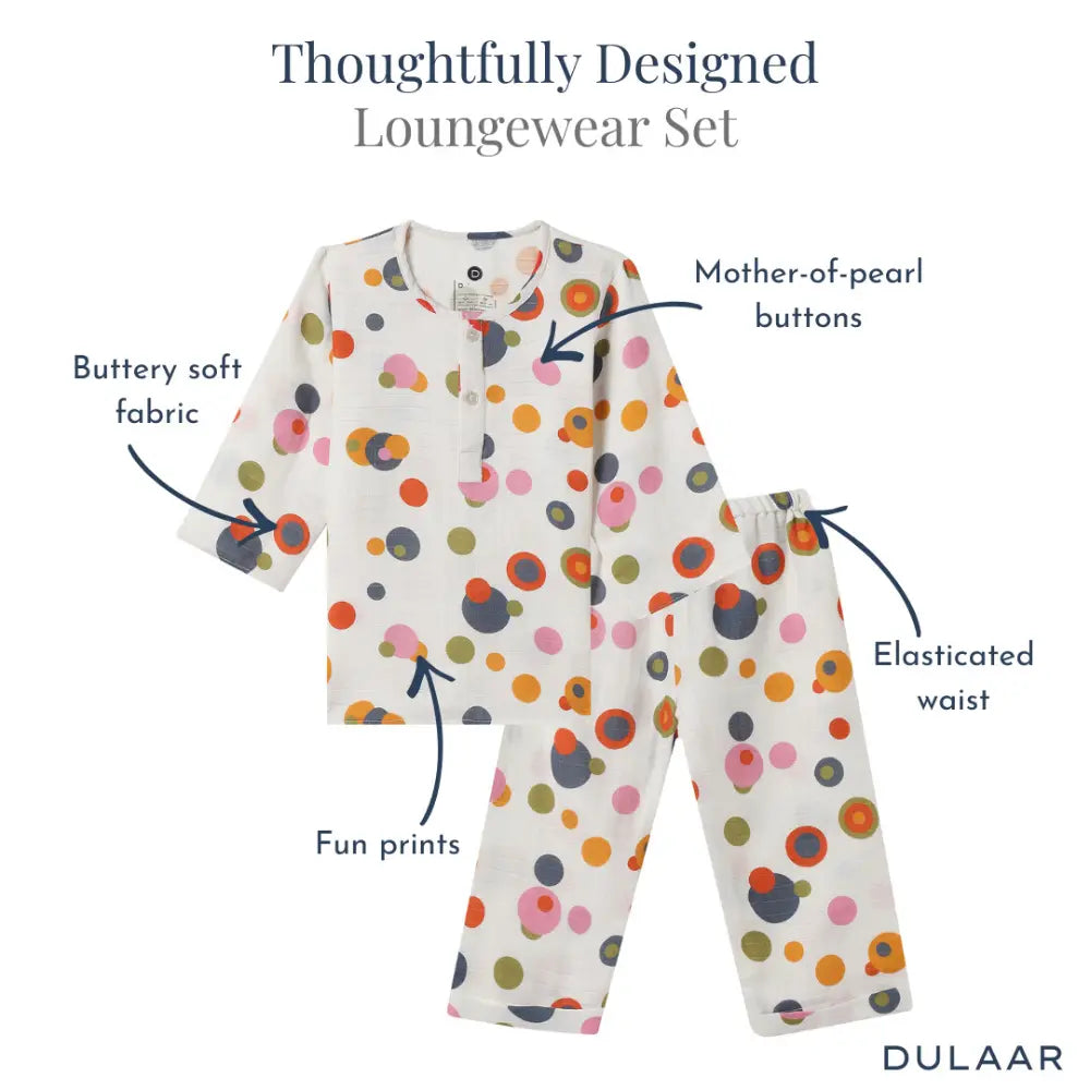 Dulaar Organic Muslin Loungewear Set - Bubble Pops