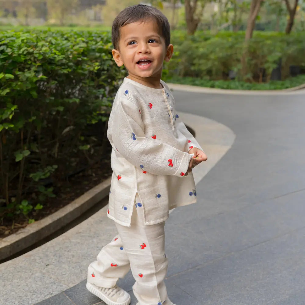 Dulaar Organic Muslin Loungewear Set - Berry Picking