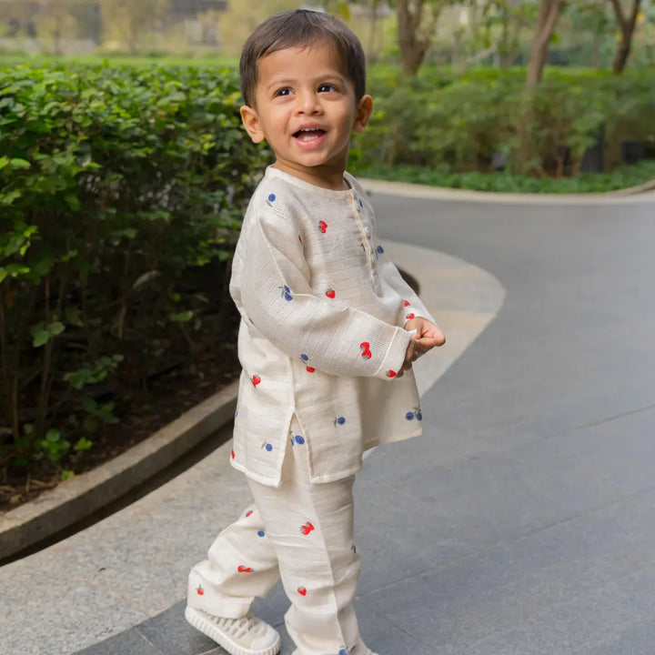 Dulaar Organic Muslin Loungewear Set - Berry Picking
