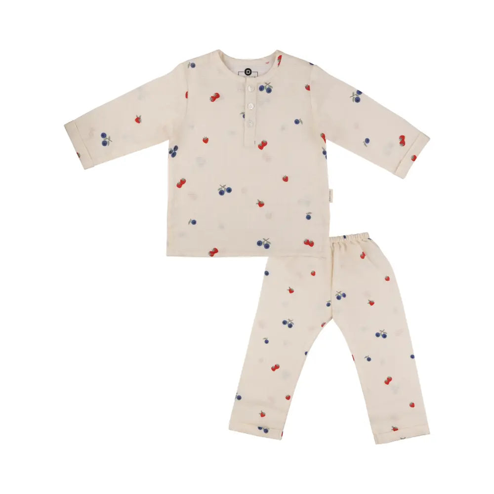 Dulaar Organic Muslin Loungewear Set - Berry Picking