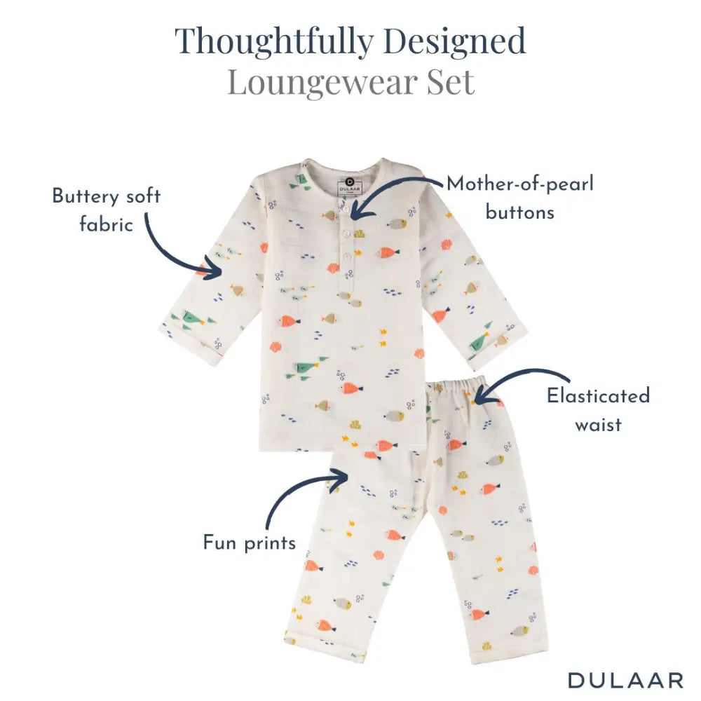 Dulaar Organic Muslin Loungewear Set - Scuba Life
