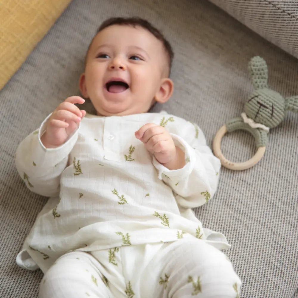 Dulaar Organic Muslin Loungewear Set - Green Zen