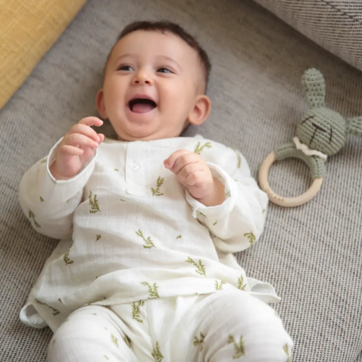 Dulaar Organic Muslin Loungewear Set - Green Zen