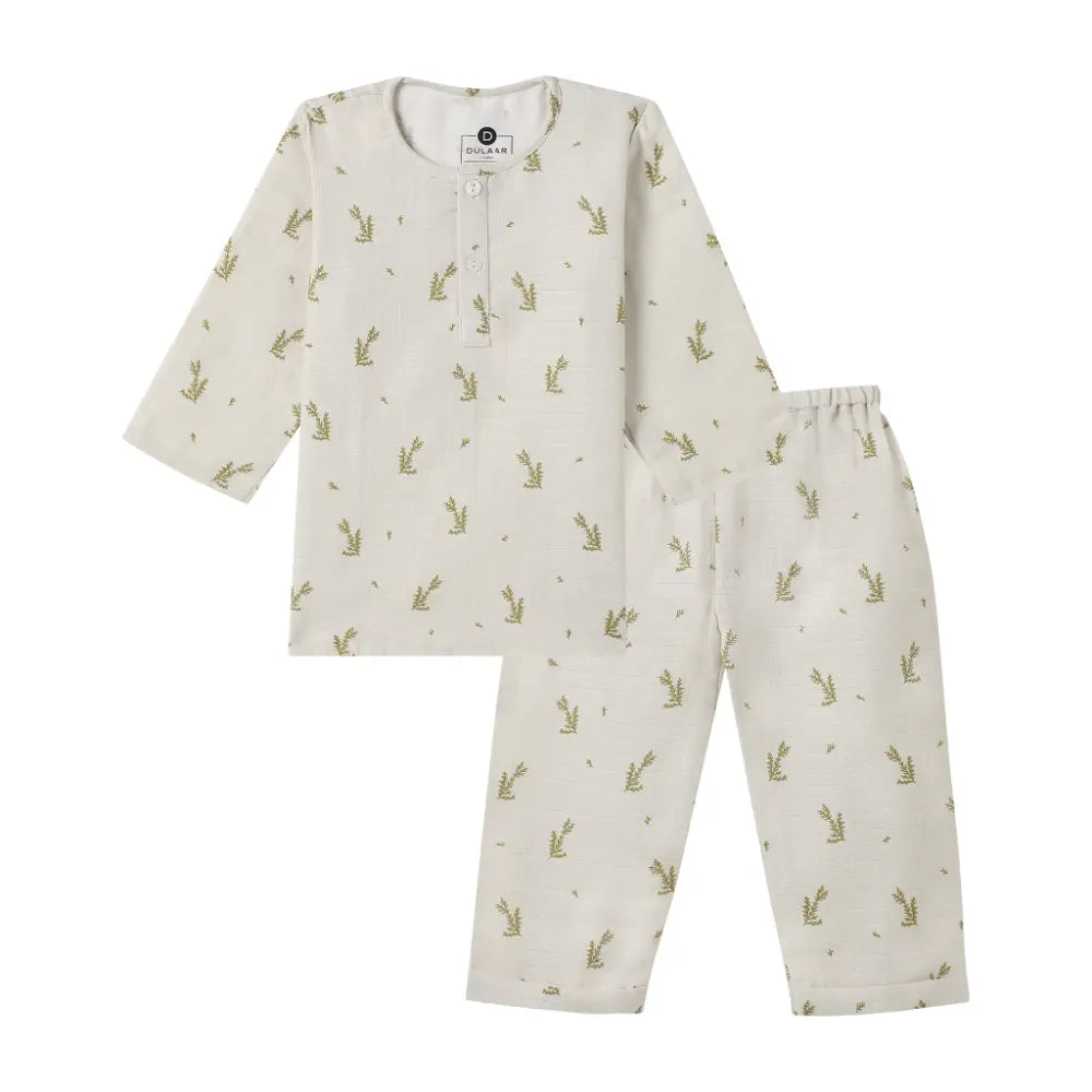 Dulaar Organic Muslin Loungewear Set - Green Zen