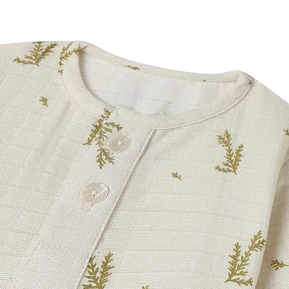 Dulaar Organic Muslin Loungewear Set - Green Zen