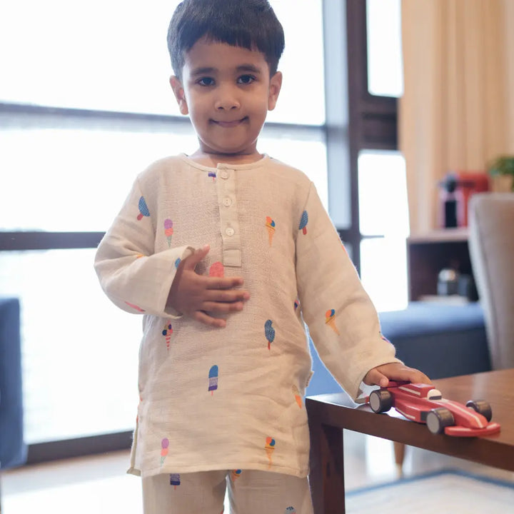 Dulaar Organic Muslin Loungewear Set - Popsicle Pop