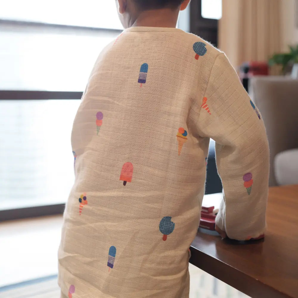 Dulaar Organic Muslin Loungewear Set - Popsicle Pop