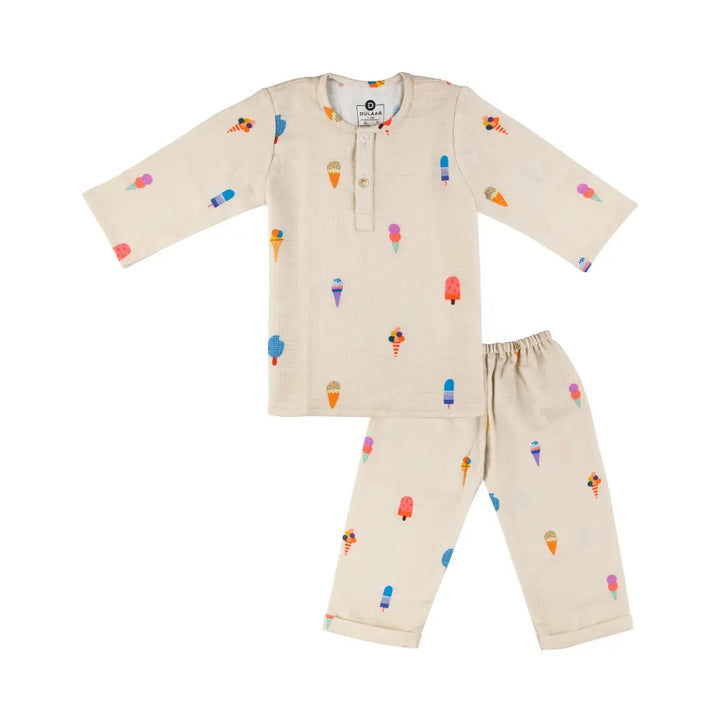 Dulaar Organic Muslin Loungewear Set - Popsicle Pop