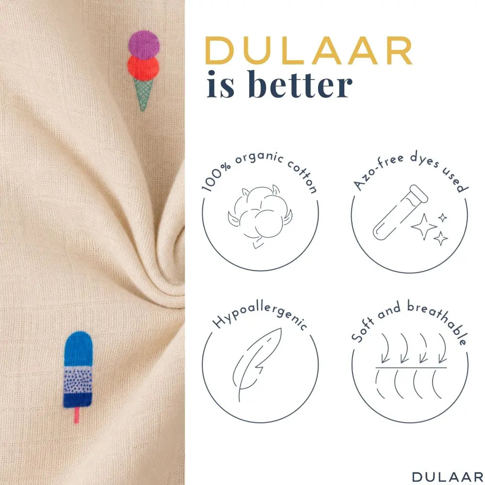 Dulaar Organic Muslin Loungewear Set - Popsicle Pop