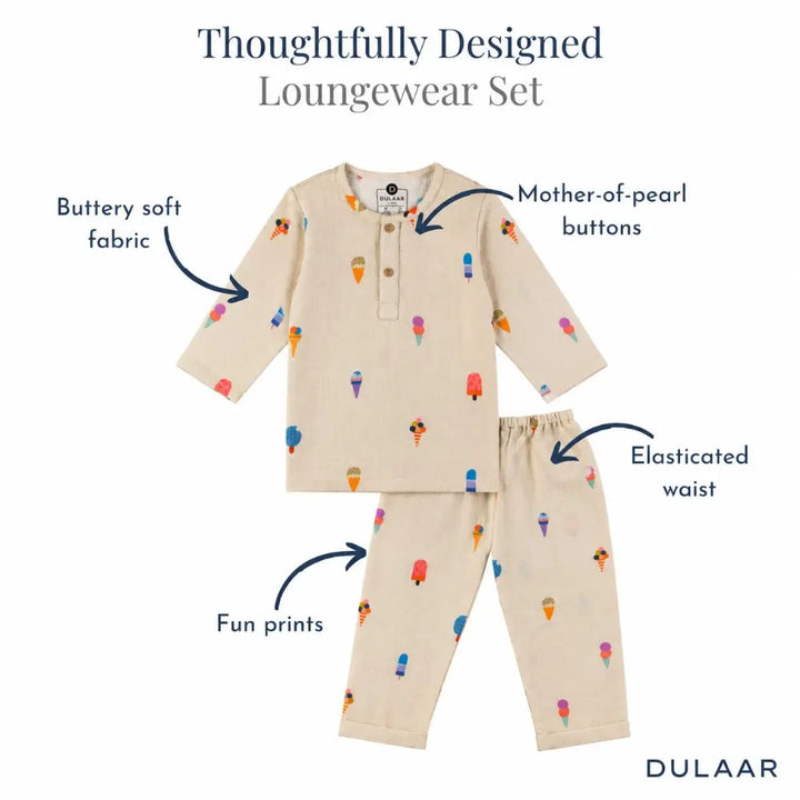 Dulaar Organic Muslin Loungewear Set - Popsicle Pop
