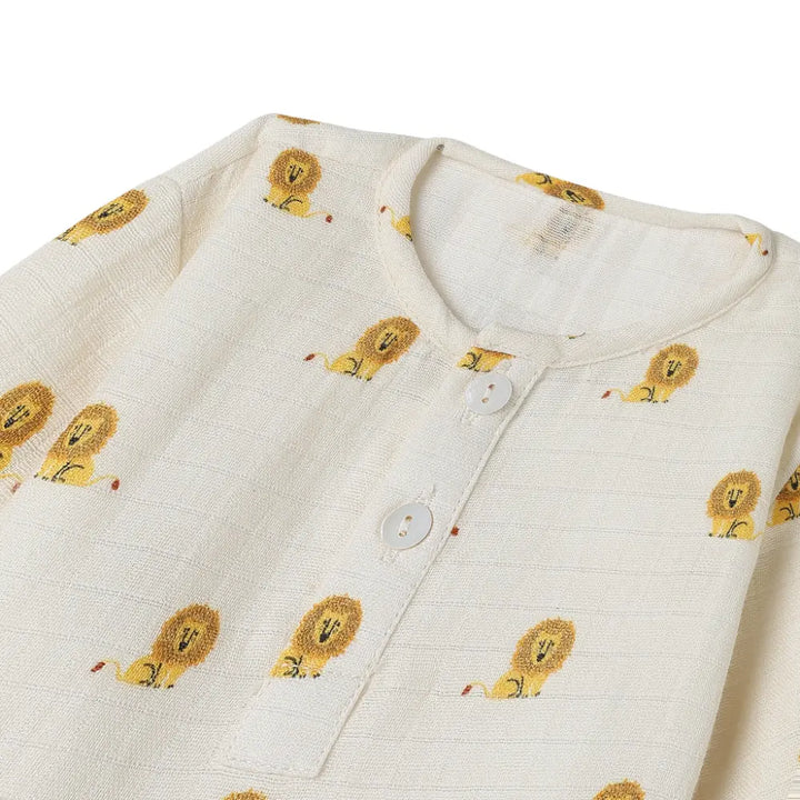 Dulaar Organic Muslin Loungewear Set - Just Lion Around