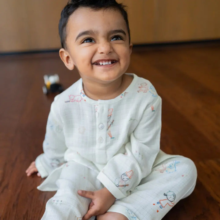 Dulaar Organic Muslin Loungewear Set - Storybook Walk