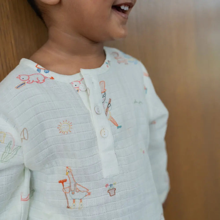 Dulaar Organic Muslin Loungewear Set - Storybook Walk