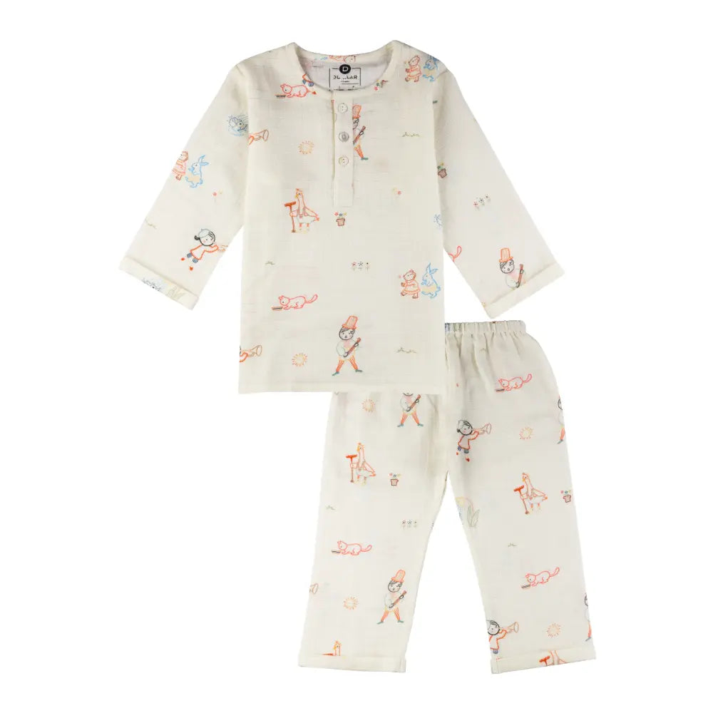 Dulaar Organic Muslin Loungewear Set - Storybook Walk