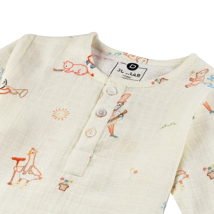 Dulaar Organic Muslin Loungewear Set - Storybook Walk